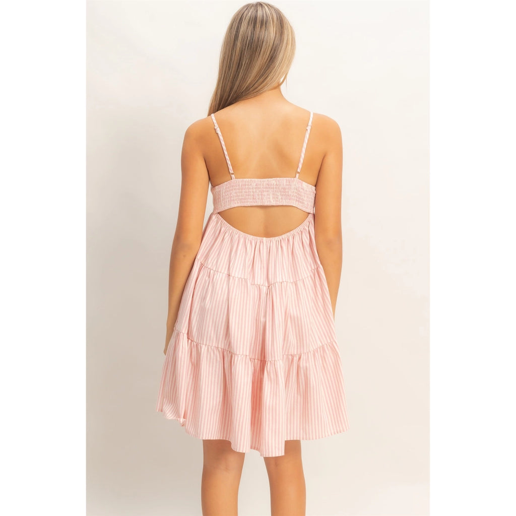 Striped Sleeveless A-Line Dress