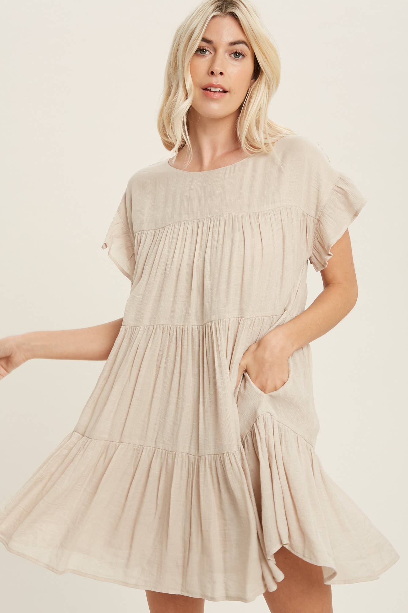 Ruffle Hem Tiered Babydoll Dress