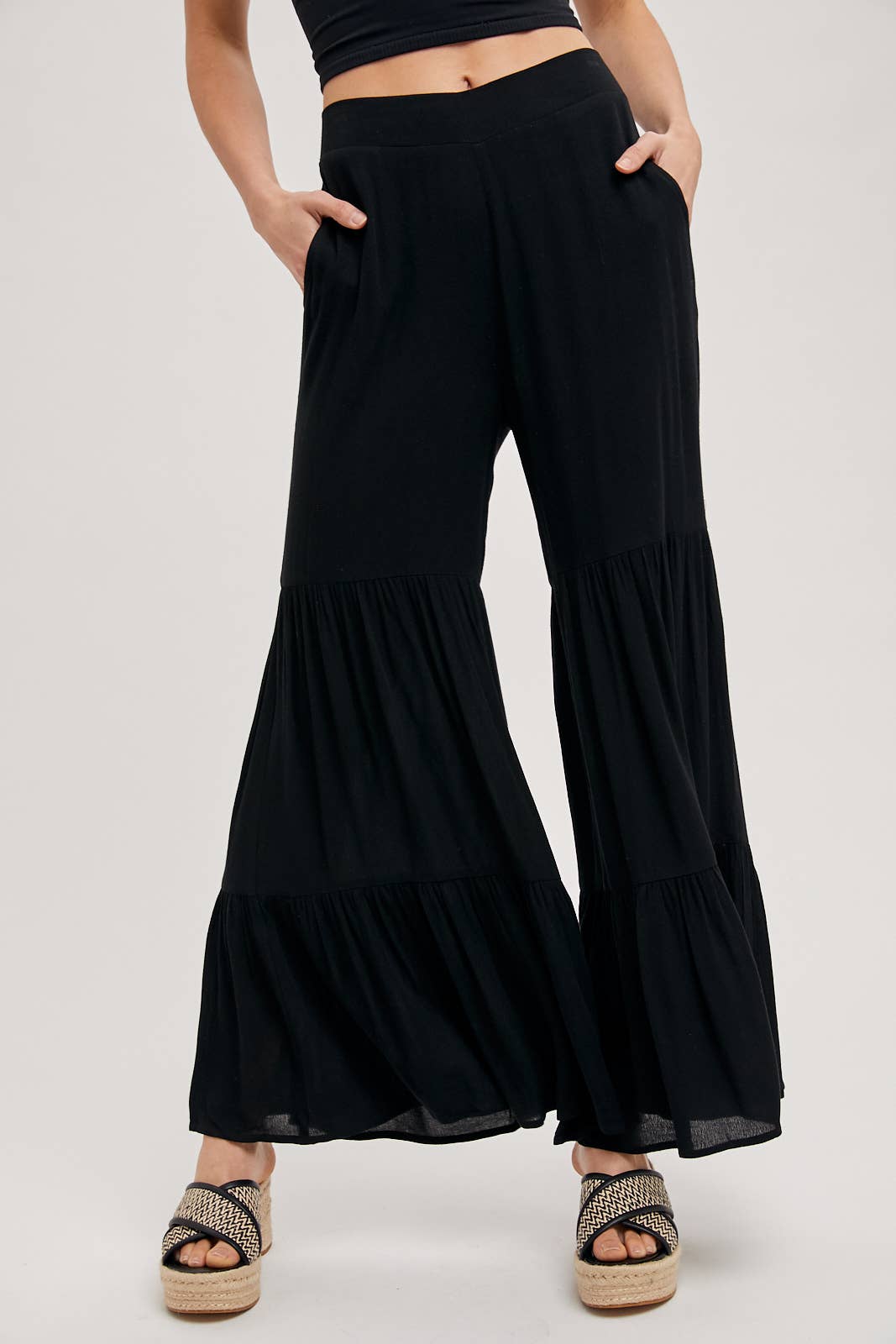Tiered Wide Leg Pants