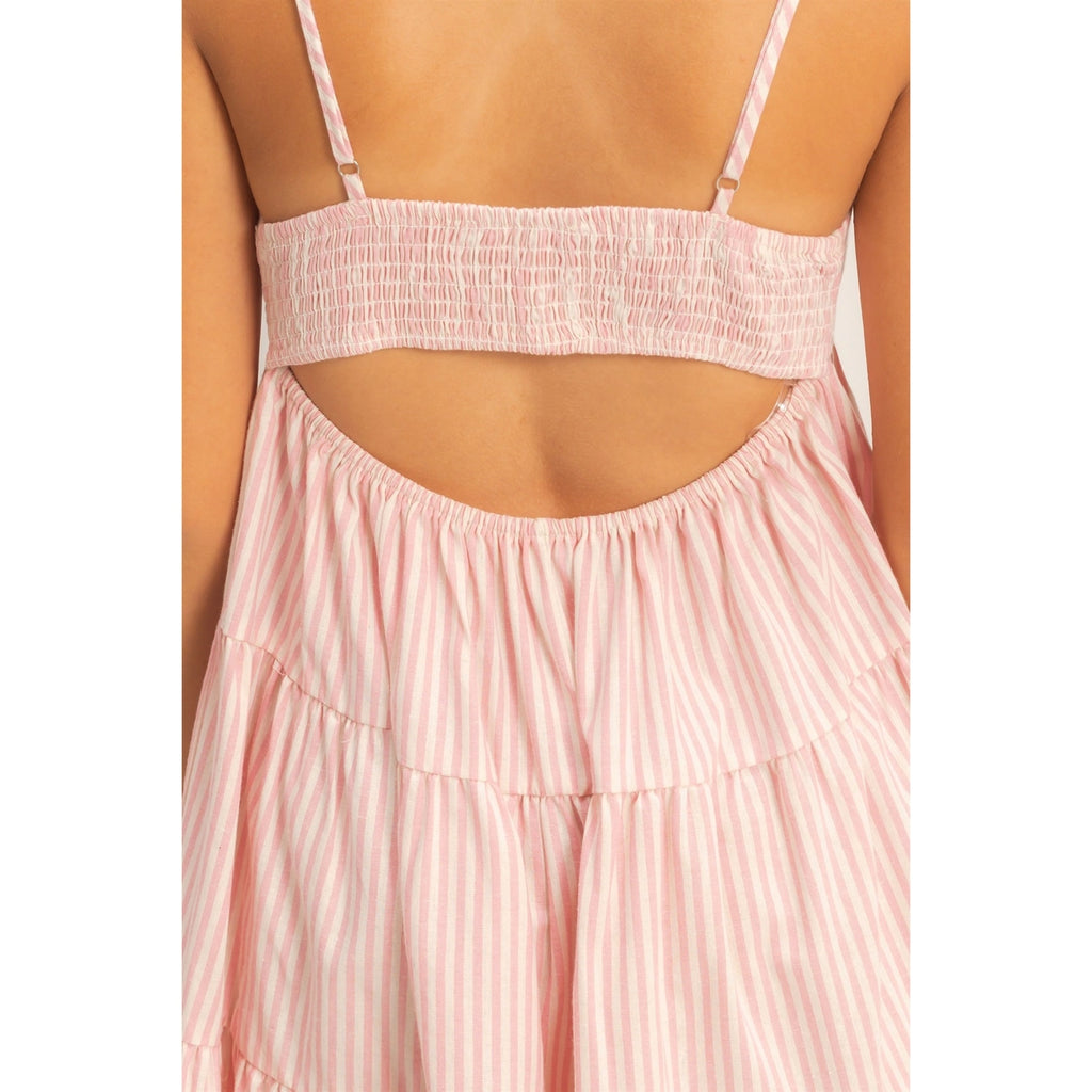 Striped Sleeveless A-Line Dress