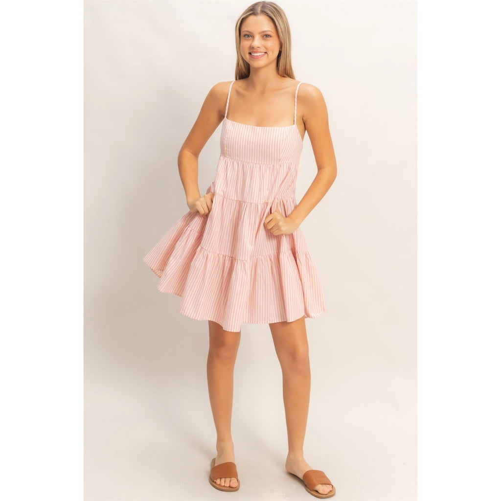 Striped Sleeveless A-Line Dress